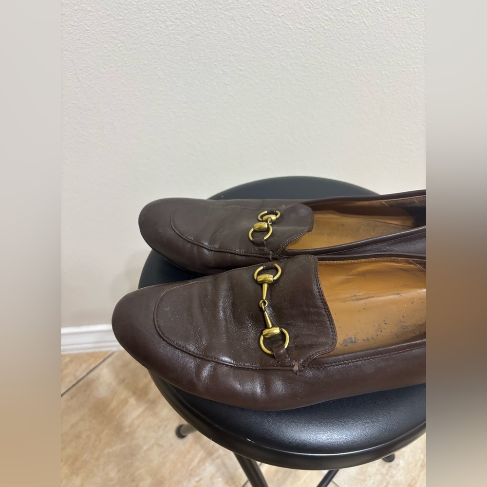 GUCCI Jordaan Horsebit Brown Leather Loafer 44 / 11 US Moccasin $1100 - Picture 10 of 16